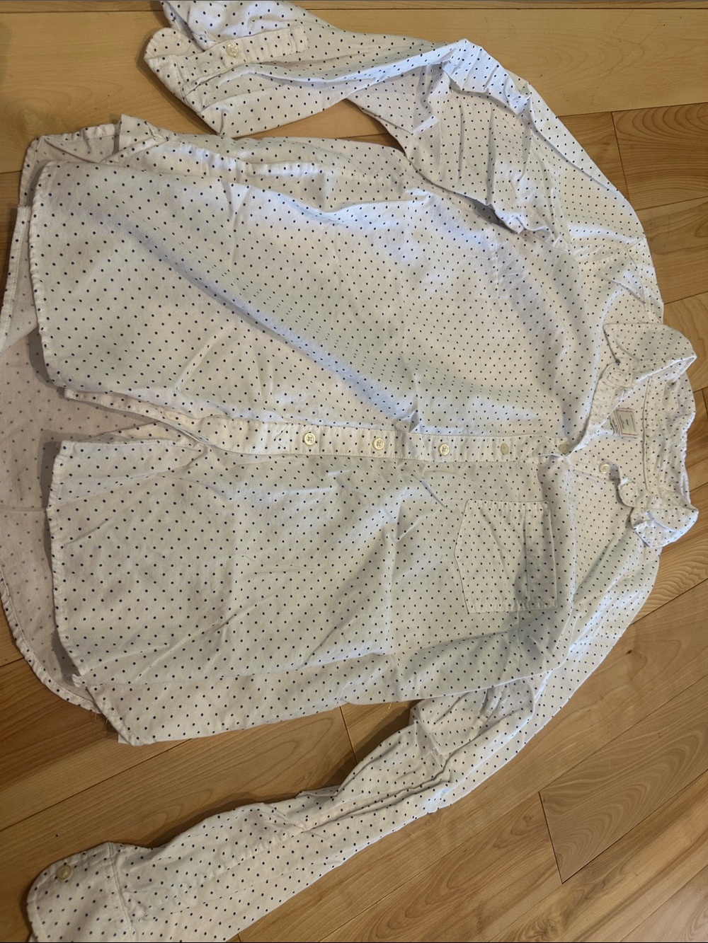 GAP White Shirt with Navy Polka Dots